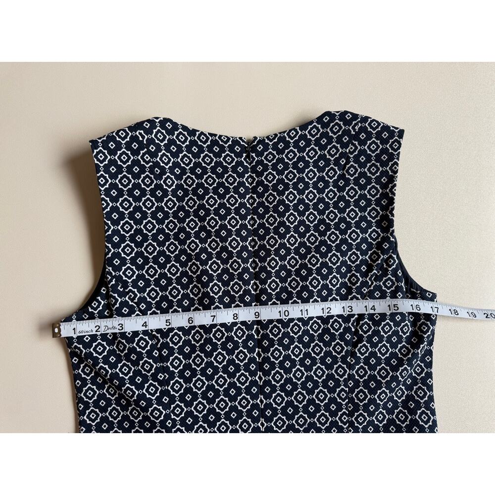 Brooks Brothers Women's Navy Blue Geometric Print Fit & Flare Dress Size 8 - Picture 9 of 13
